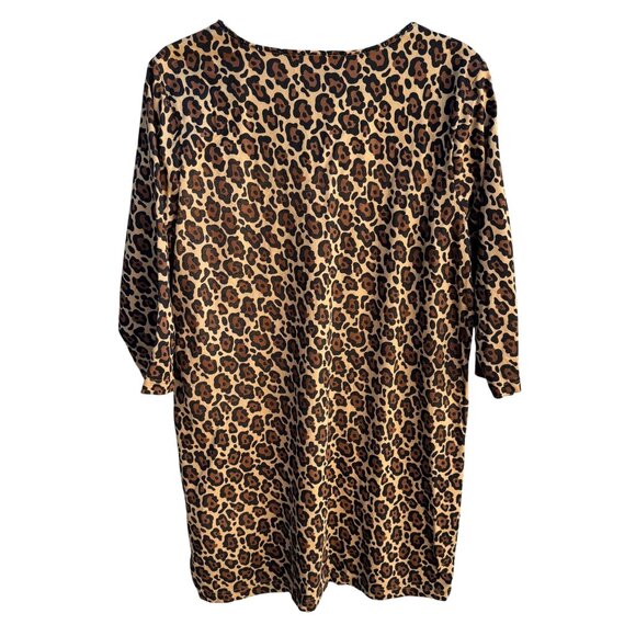 Bob Mackie Wearable Art Vintage Womens Leopard Print Sequin V Neck Knit Blouse M - Picture 4 of 9
